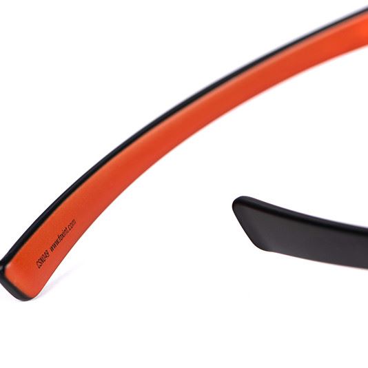Fox Collection Wraps Black Orange Sunglasses