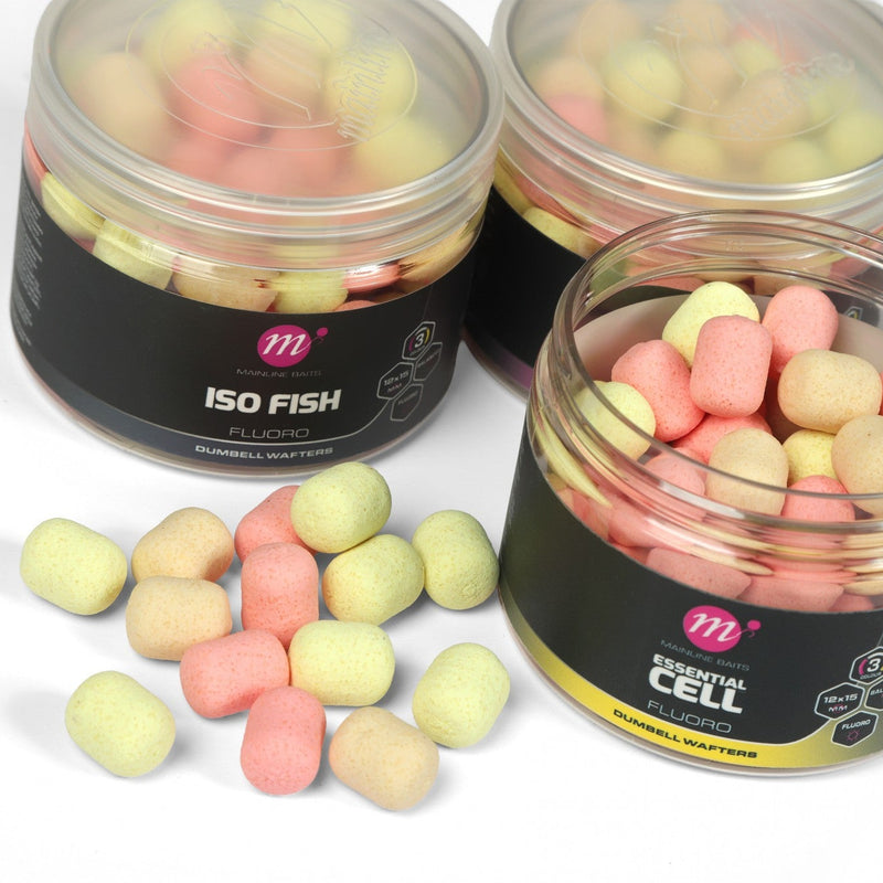 Mainline Fluoro Dumbell Wafters 15mm PYW Mix