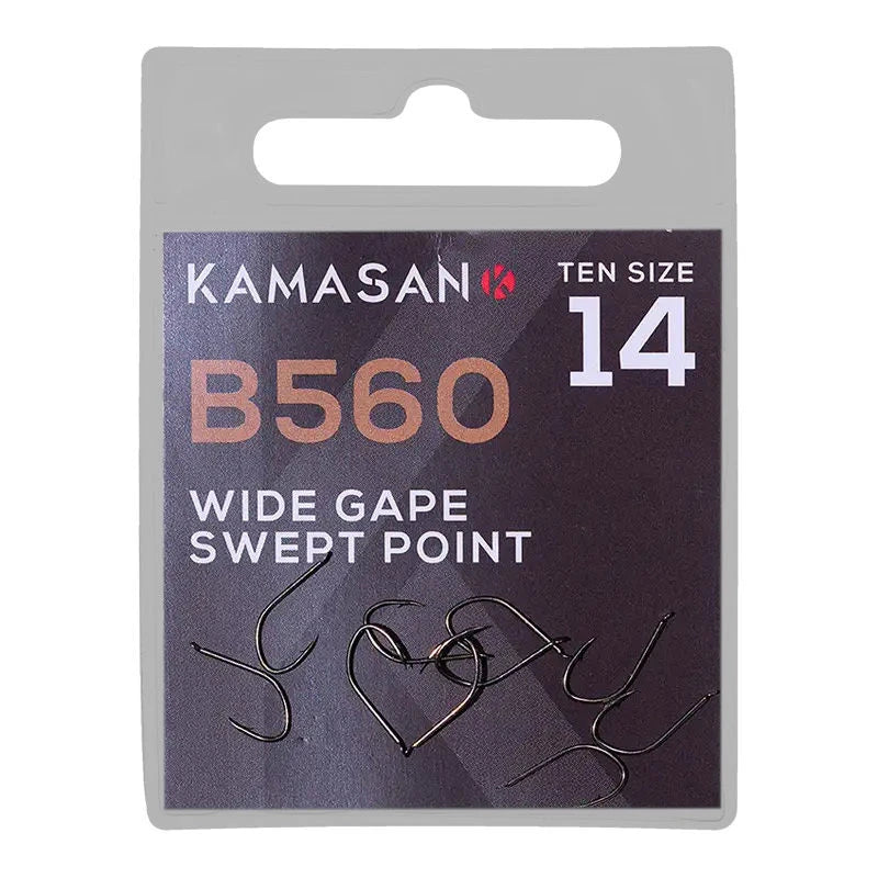 Next Kamasan B560 Wide Gape Swept Point Barbed Hooks