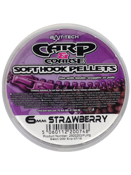 Bait-Tech Soft Hook Pellets Strawberry 6mm