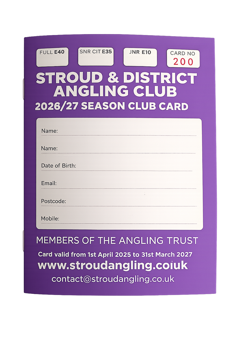 Stroud Angling Club Card 2026/27 Season Tickets