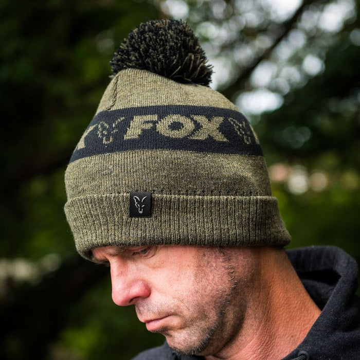Fox Collection Green & Black Bobble Hat