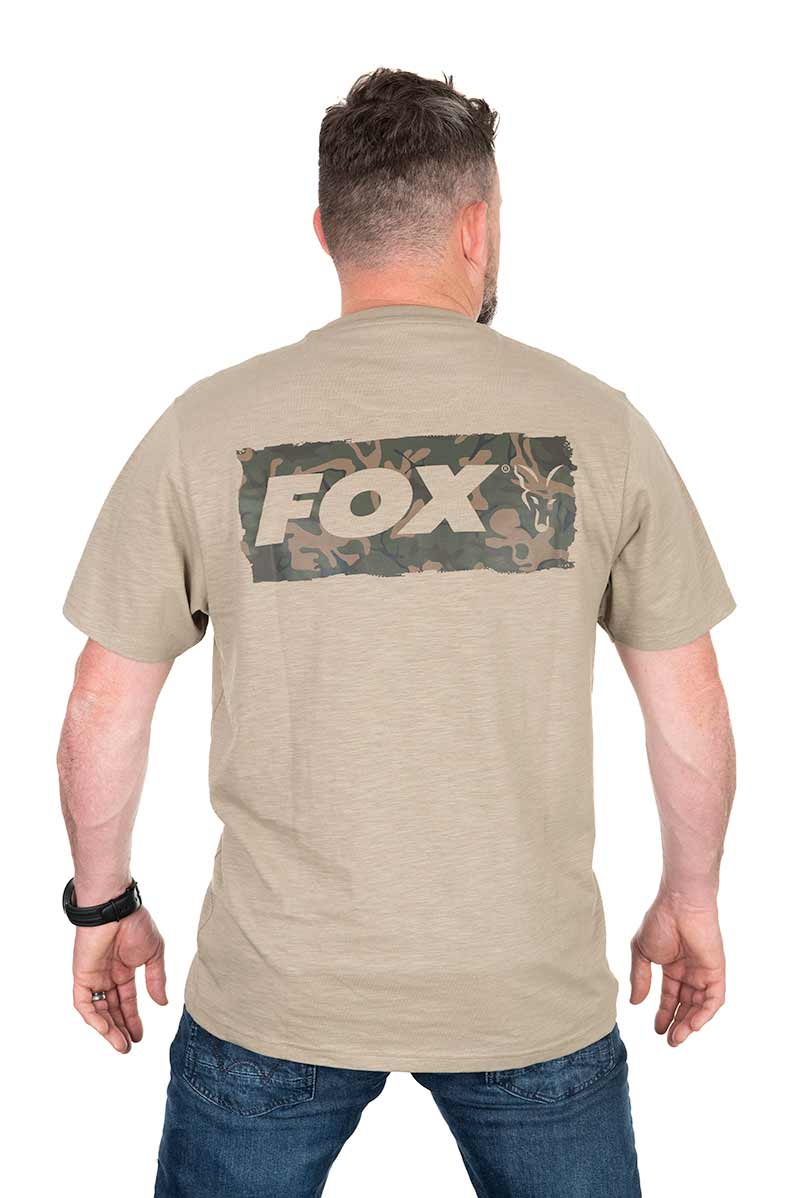 Fox LW Khaki Large Print Tee Shirt
