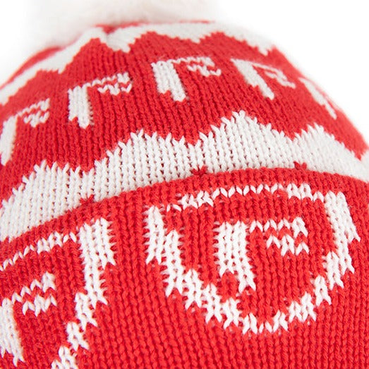 Fox Rage Red & White Bobble Hat