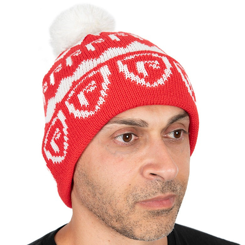 Fox Rage Red & White Bobble Hat