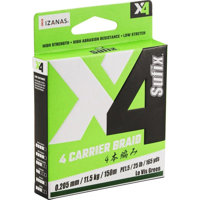 Sufix X4 Lo Vis Green Braid