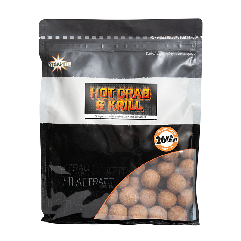 Dynamite Baits Hot Crab & Krill 26mm Boilies 1kg