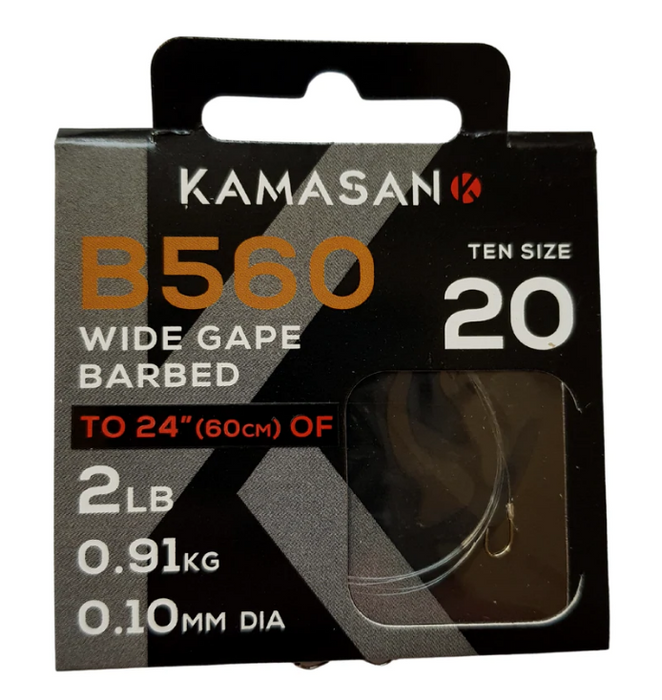 Kamasan B560 Barbed Hooks To Nylon