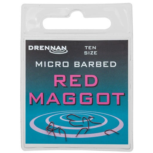 Drennan Micro Barbed Red Maggot Hooks - Lobbys Tackle