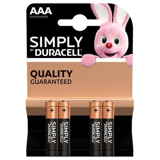 Duracell Simply Alkaline Batteries AAA 4-Pack - Lobbys Tackle