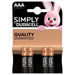 Duracell Simply Alkaline Batteries AAA 4-Pack - Lobbys Tackle