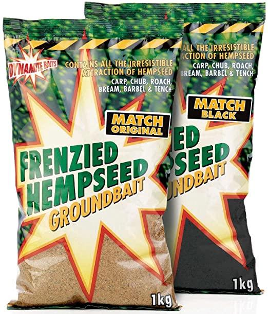 Dynamite Baits Frenzied Hemp Super Match Black Groundbait 1kg - Lobbys Tackle