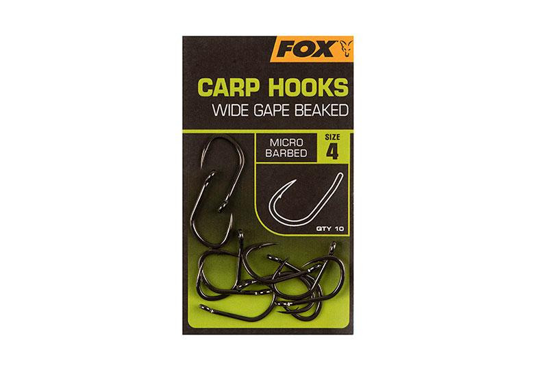 Fox Carp Hooks Wide Gape Beaked - Lobbys Tackle