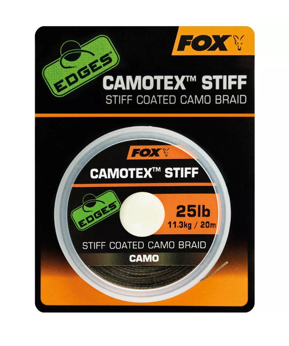 Fox Edges Camotex Stiff Coated Camo Braid 20m - Lobbys Tackle