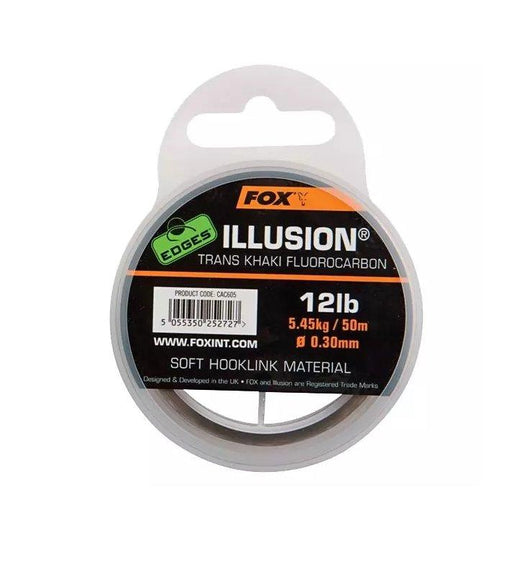 Fox Edges Illusion Trans Khaki Fluorocarbon Hooklink 50m - Lobbys Tackle