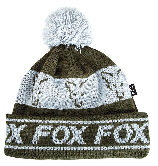 Fox Green & Silver Lined Bobble Hat - Lobbys Tackle