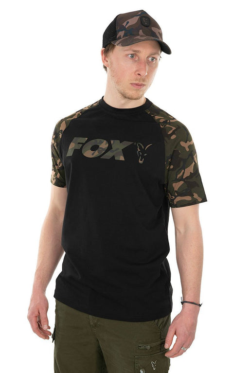 Fox T-Shirt Raglan Black Camo - Lobbys Tackle