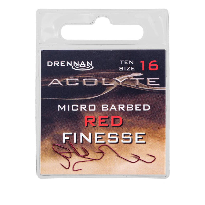 Drennan Acolyte Red Finesse Spade Barbed Hooks