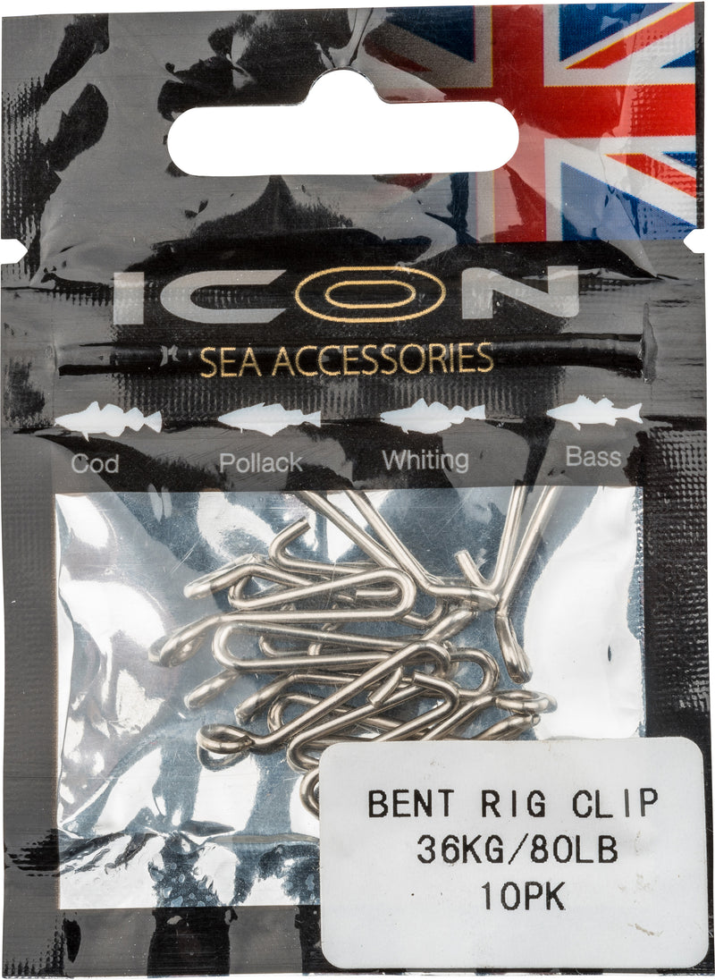 Leeda ICON Bent Rig Clip 36kg/80lb 10pk