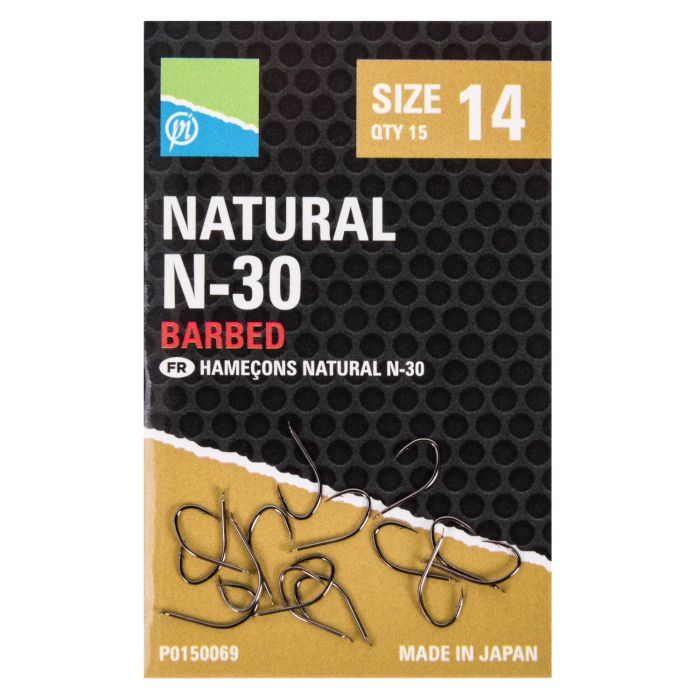 Preston Natural N-30 Barbed Hooks - Lobbys Tackle