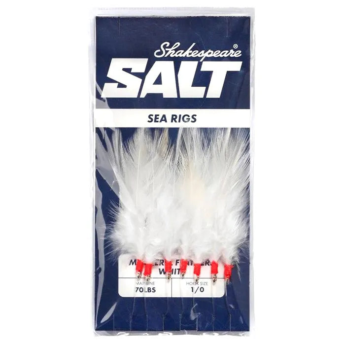 Shakespeare SALT Mackerel Feathers White Fishing Rigs